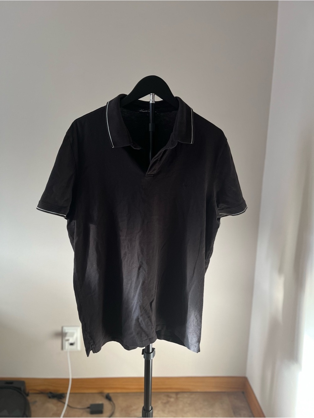 Kenneth Cole Black Polo with Contrast Piping